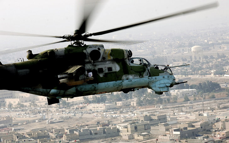 black and gray helicopter, airplane, helicopters, army, mi-24, HD wallpaper