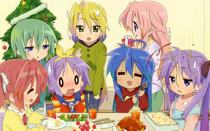 anime, anime girls, Lucky Star, Izumi Konata, Hiiragi Kagami, HD wallpaper