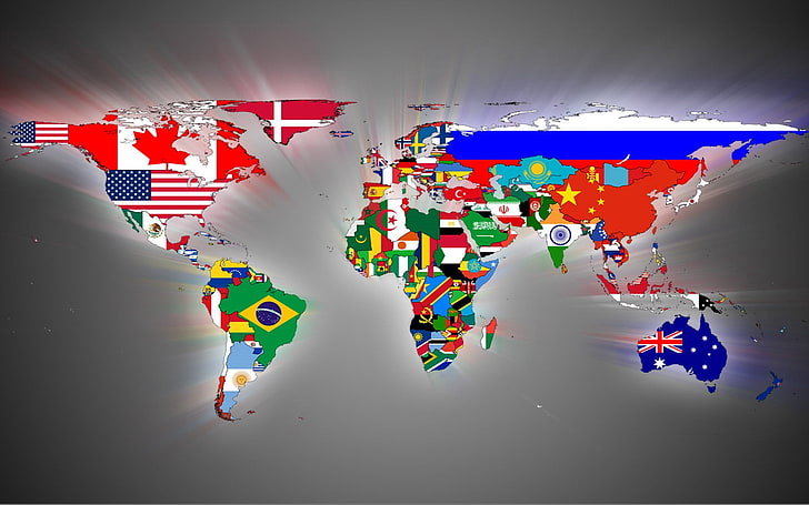 multicolored world map wallpaper, flag, multi colored, indoors