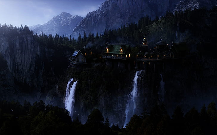 The Lord of the Rings Rivendell, nature, movie, film, HD wallpaper
