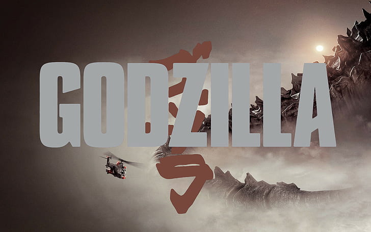 Godzilla Helicopter Tail Giant HD, godzilla poster, movies