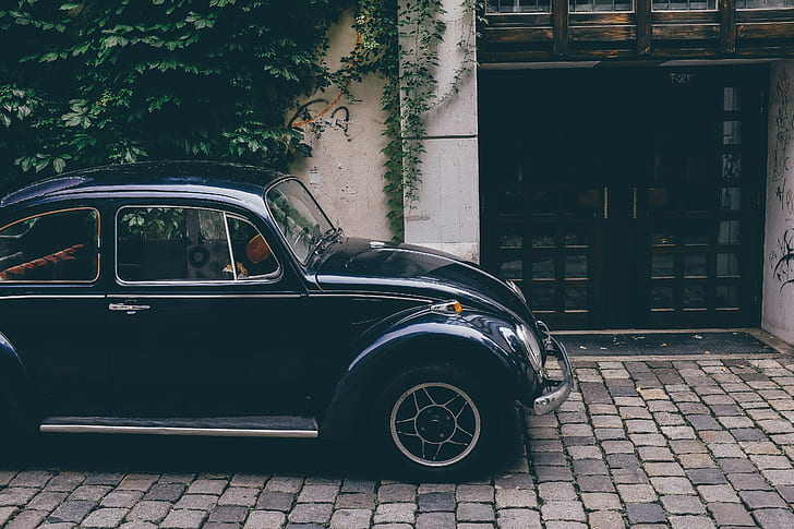 car, black, Volkswagen, Germany, Volkswagen Beetle, HD wallpaper