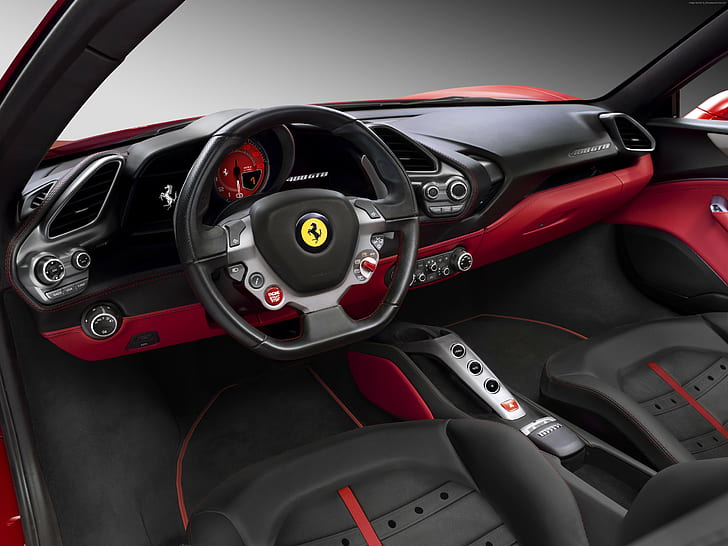 sport car, rent, Ferrari 488 GTB, review, interior, buy, supercar, HD wallpaper