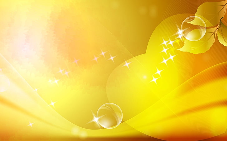yellow abstract wallpaper, ball, line, shine, point, light, backgrounds