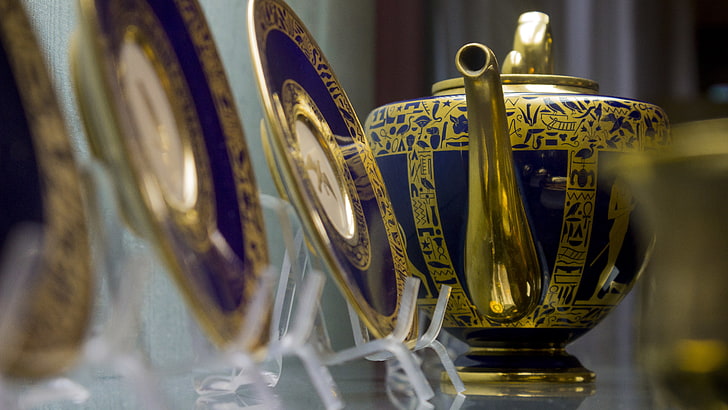 gold, Egypt, Napoleon, tea, coffee, blue, award, gold colored, HD wallpaper