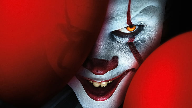 It (movie), clown, red, white, HD wallpaper