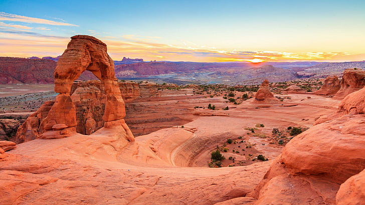 landscape, united states, utah, arch, natural arch, delicate arch, HD wallpaper