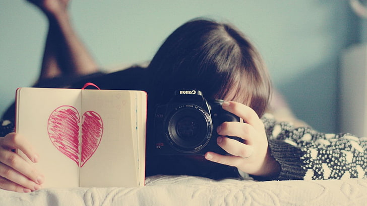 photography, photographer, women, Canon, camera, camera - photographic equipment, HD wallpaper