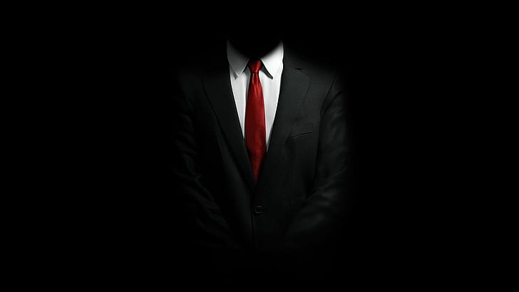 Hitman Agent HD, agent 47, anonymous, black background, simple, HD wallpaper
