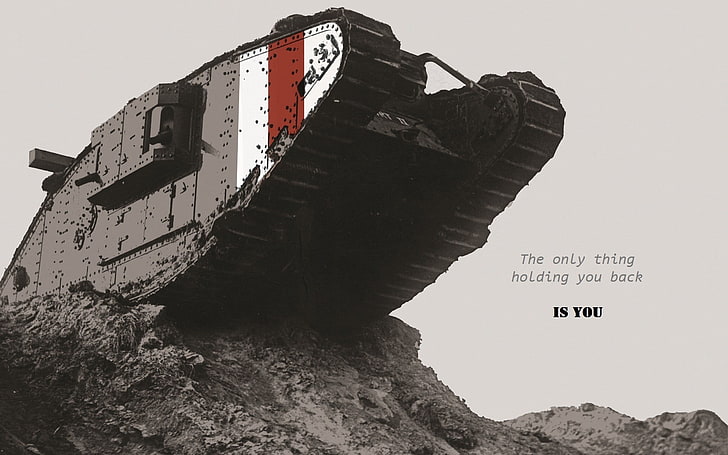 tank, World War I, text, nature, sky, no people, transportation, HD wallpaper