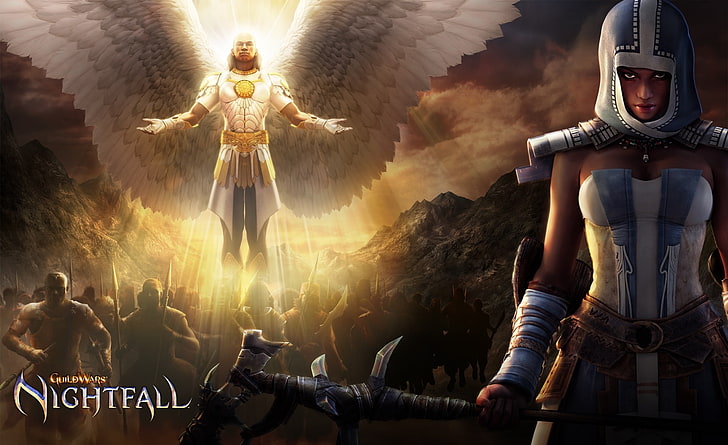 Guild Wars Nightfall - Dervish And Paragon, Nightfall game digital wallpaper