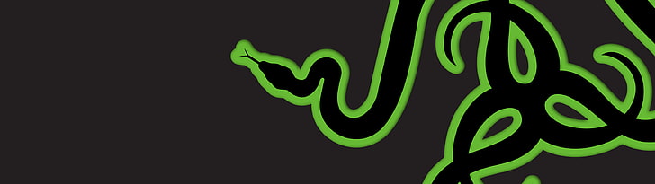 Razer logo, Razer logo, green, dark, snake, animals, digital art, HD wallpaper