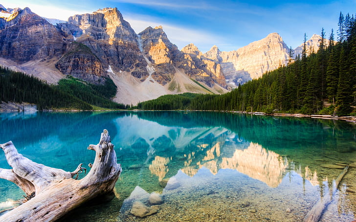 Canada Nature Corner, background, lake, mountains, rocks, stones