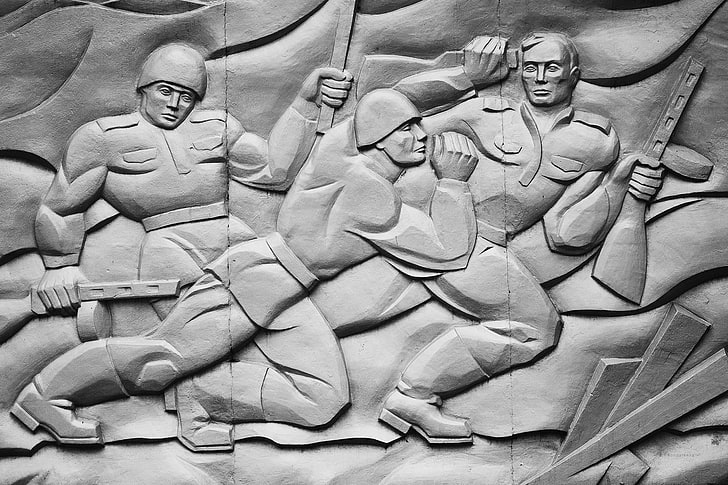 World War II, monument, human representation, art and craft, HD wallpaper