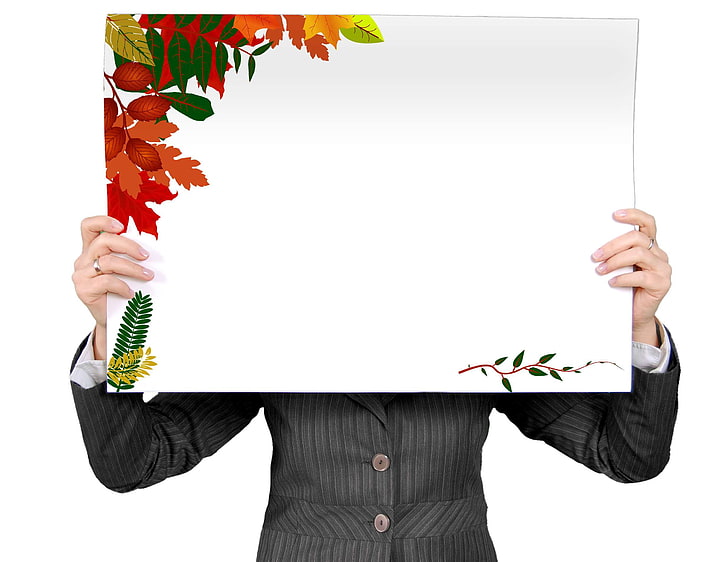 autum, background, blank, blank sign, burlap, business woman, HD wallpaper