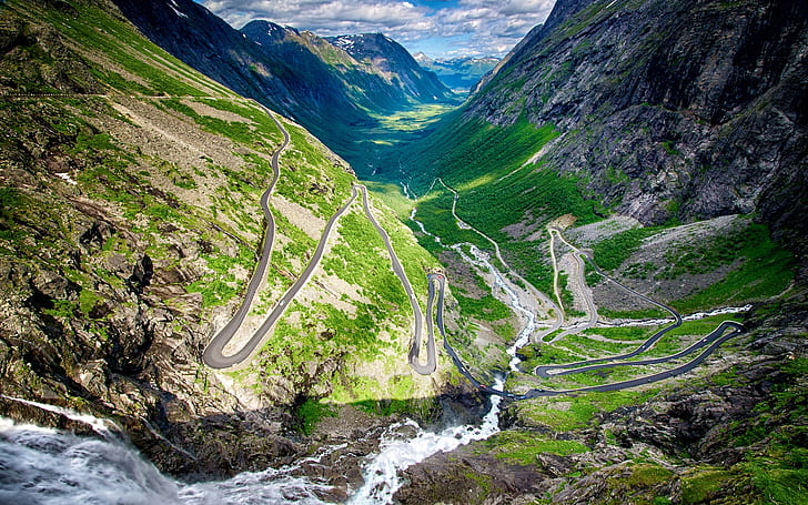 Norway, Trollstigen, winding road, HD wallpaper