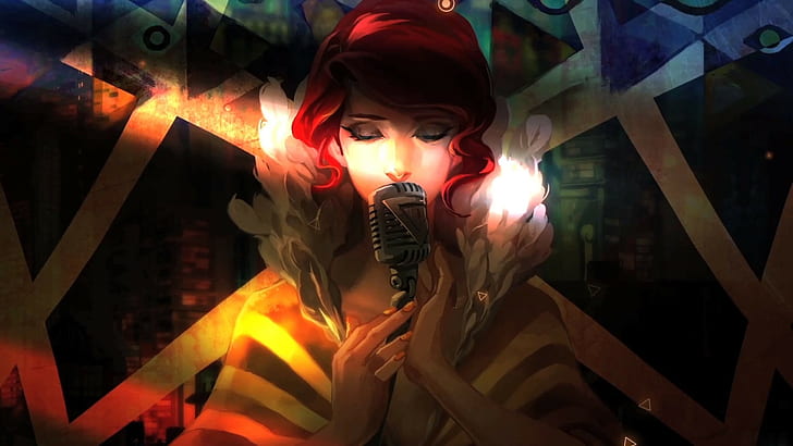 Transistor, Red (Transistor), Supergiant Games, indoors, real people