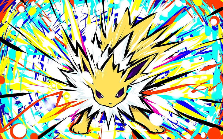 electric Pokemon sketch, Pokémon, Jolteon, multi colored, creativity