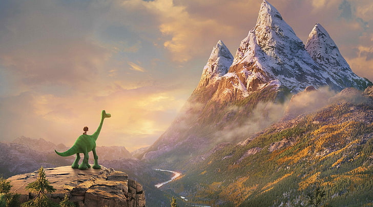 the good dinosaur 4k hi res, mountain, sky, adventure, environment