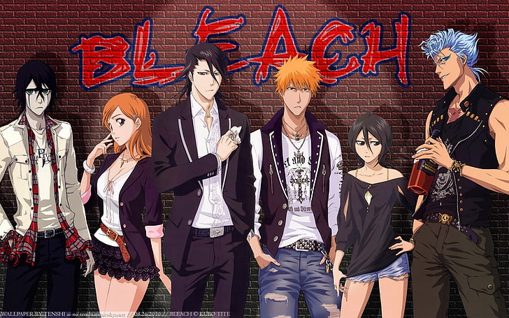 Bleach anime illustration, Kurosaki Ichigo, Kuchiki Rukia, Ulquiorra Cifer