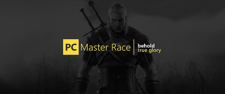 PC gaming, PC Master  Race, Geralt of Rivia, The Witcher, The Witcher 3: Wild Hunt, HD wallpaper