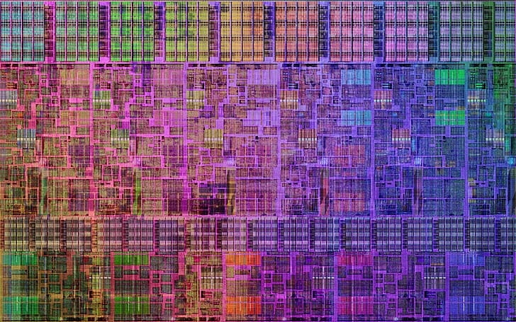CPU, motherboards, chips, electricity, chromatic aberration, HD wallpaper