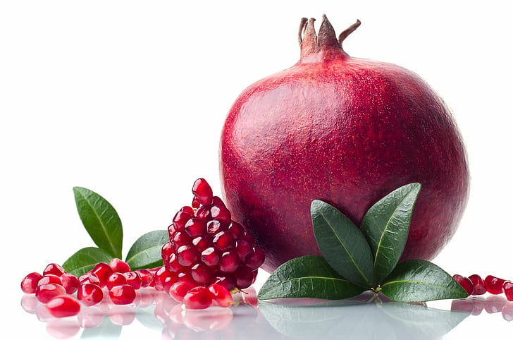 Fruits, Pomegranate, Reflection, HD wallpaper