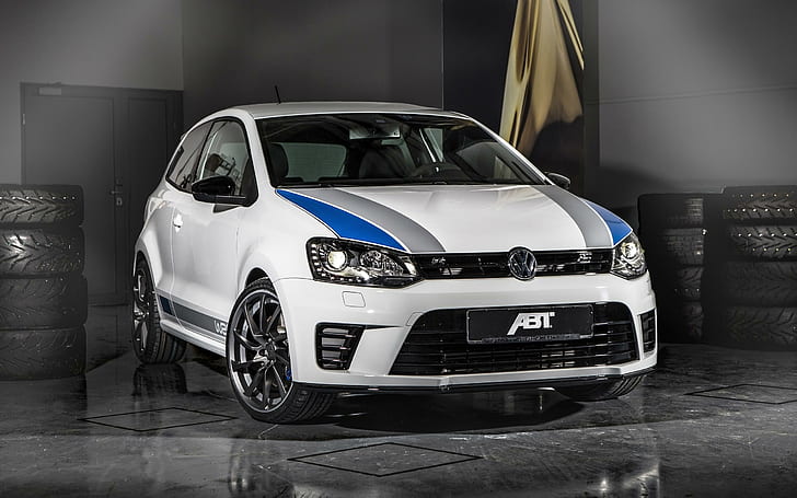 2013 ABT Volkswagen Polo R WRC, white blue and gray volkswagen car, HD wallpaper