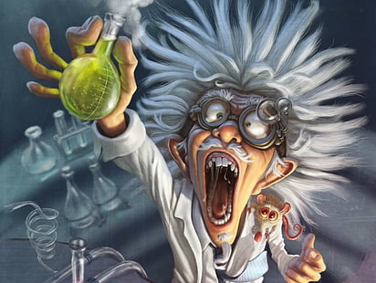HD wallpaper: Mad Scientist wallpaper, Artistic, Cartoon | Wallpaper Flare