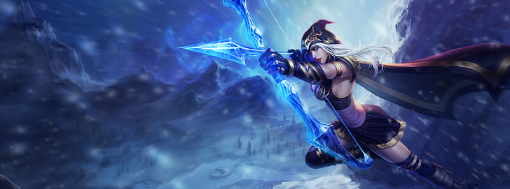 League Of Legends Ashe the Frost Archer, archer game character digital wallpaper