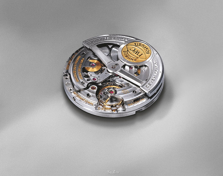round silver-colored coin, watch, luxury watches, IWC, metal, HD wallpaper
