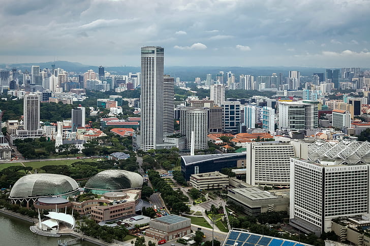 cities, houses, megapolis, singapore, HD wallpaper