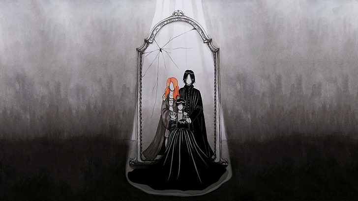 female and male standing near mirror, Harry Potter, Harry Potter and the Deathly Hallows