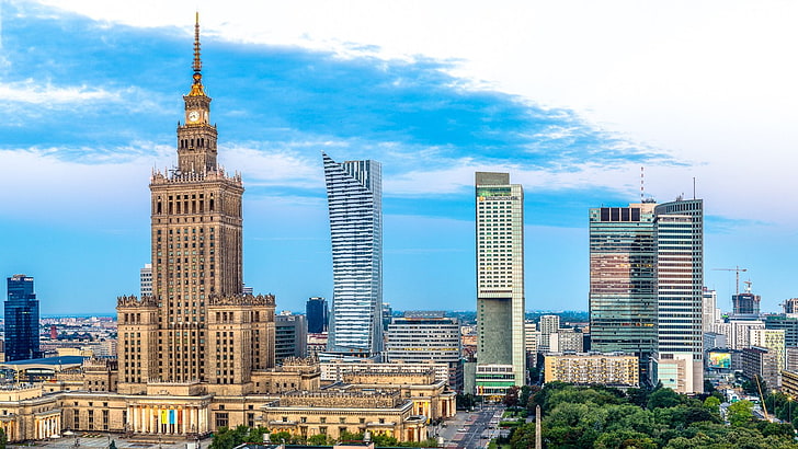 Warsaw, Poland, skyscraper, Polish, building exterior, built structure, HD wallpaper