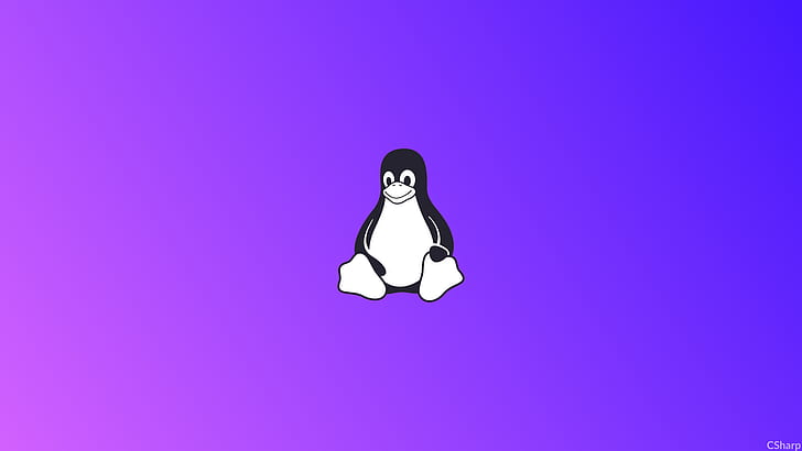 Linux, Tux, simple, minimalism, HD wallpaper