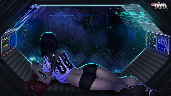 88 Girl, Anime, Anime Girls, PlayStation, Space Invaders 
