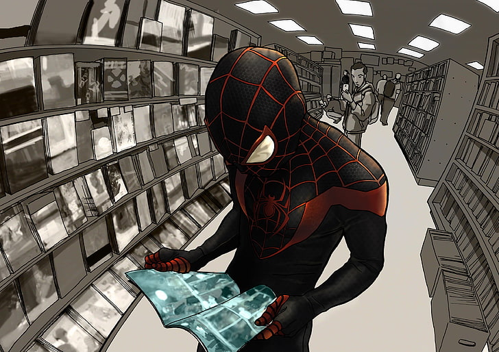 Marvel Spider-Man comic illustration, costume, superhero, Marvel Comics, HD wallpaper
