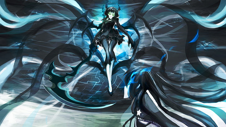 female animated character, black rock shooter dead master, anime