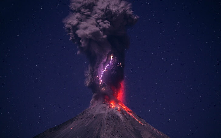 erupted volcano, nature, eruptions, Hernando Rivera Cervantes, HD wallpaper