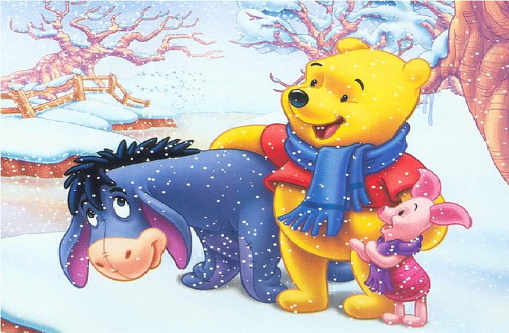 Eeyore Piglet Winnie the Pooh Winter Entertainment Other HD Art, HD wallpaper