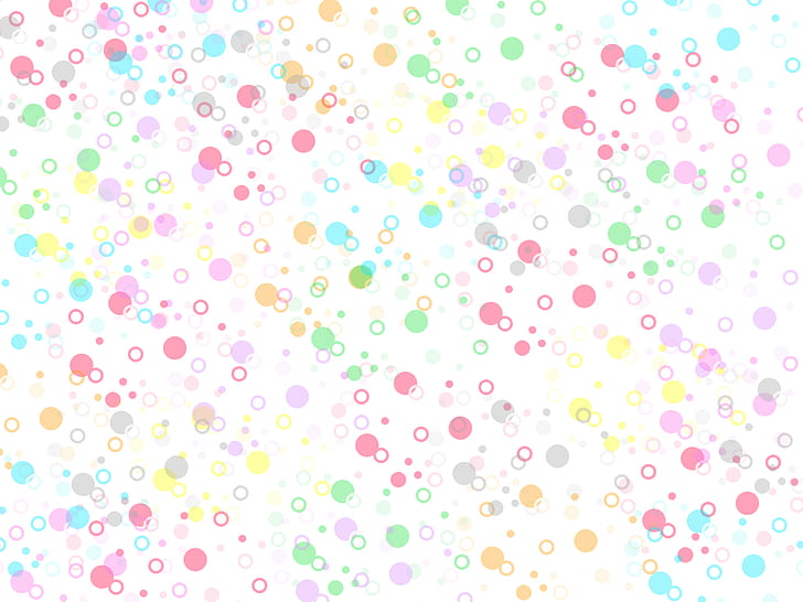 Hd Wallpaper Art Abstract Polka Dot Circles Bubbles Colorful White Background Flare - Rose Gold Polka Dot Wallpaper 4k For Pc