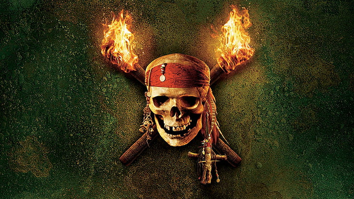 HD wallpaper: jack sparrow pirates skull pirates of the caribbean fire head  band | Wallpaper Flare