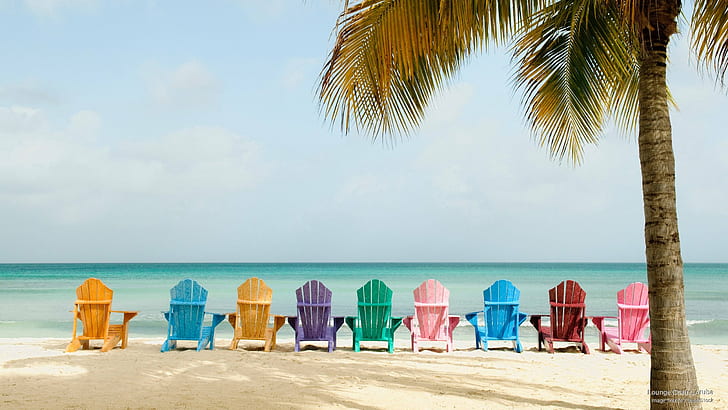 Lounge Chairs, Aruba, Islands, HD wallpaper