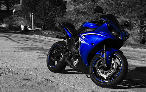 HD wallpaper: blue and black sports bike, yamaha yzf-r1, motorcycle,  transportation | Wallpaper Flare