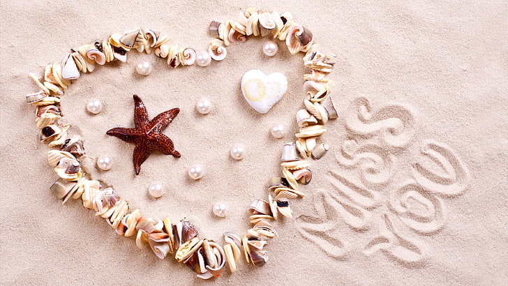 HD wallpaper: heart, shore, 4K, shell, starfish, love image, high angle  view | Wallpaper Flare