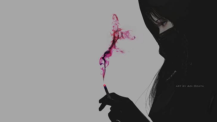 Anime Smoker, art, black, boy, cigarette, cool, quote, secret, white, HD  phone wallpaper | Peakpx