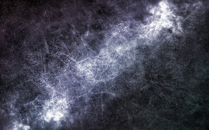black and white galaxy wallpaper, neurons, space, nebula, stars, HD wallpaper