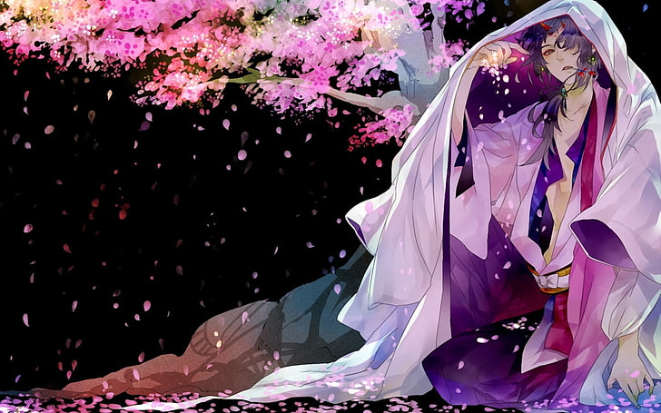 anime, kimono, real people, flower, women, one person, flowering plant, HD wallpaper