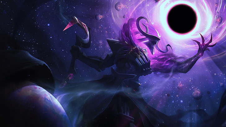 monster with blackhole illustration, League of Legends, video games