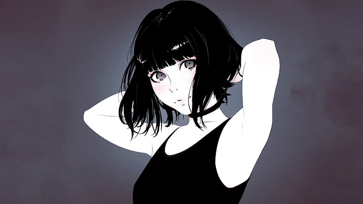 female anime character wallpapr, digital art, artwork, simple background, HD wallpaper